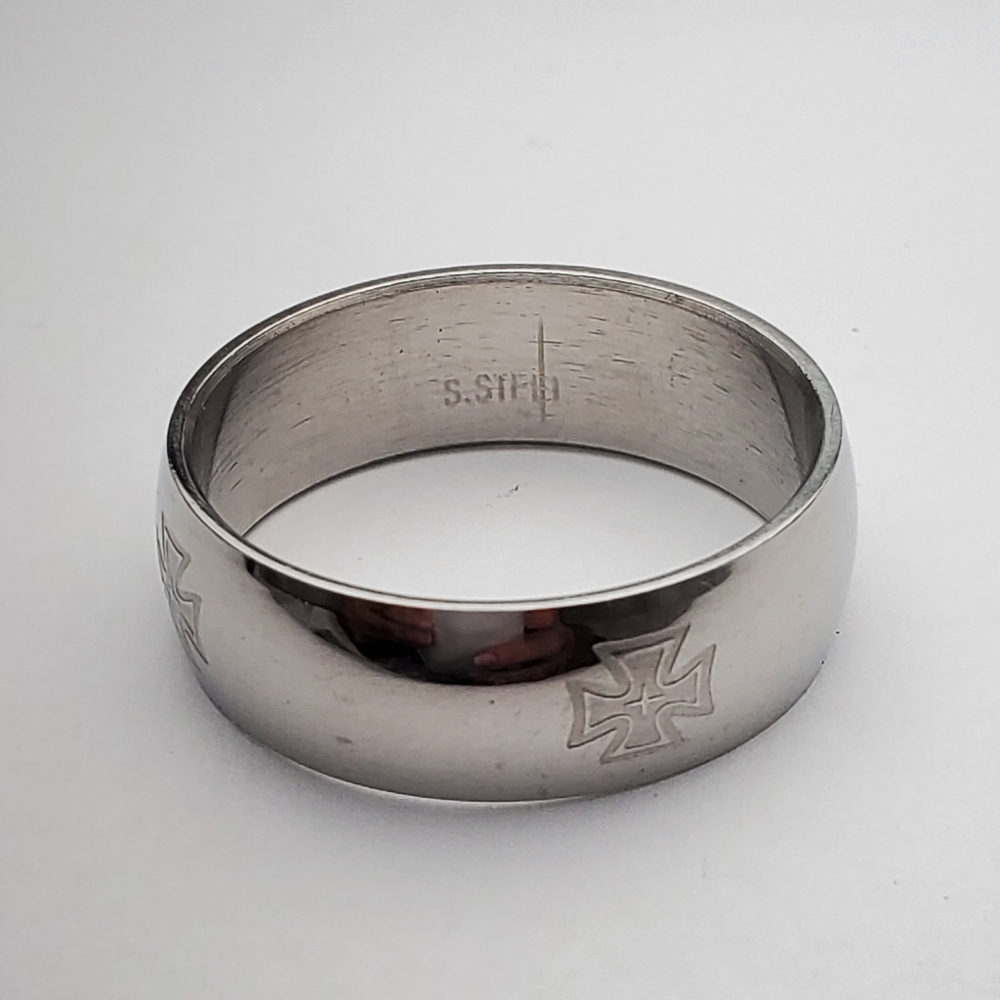 Stainless Steel Band Ring Cross Biker Sizes 10.5 12.25 13 - Picture 4 of 5